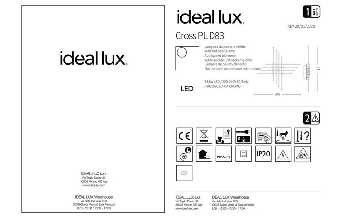 Світильник CROSS PL D83 (114750), IDEAL LUX - Зображення 114750_.jpg