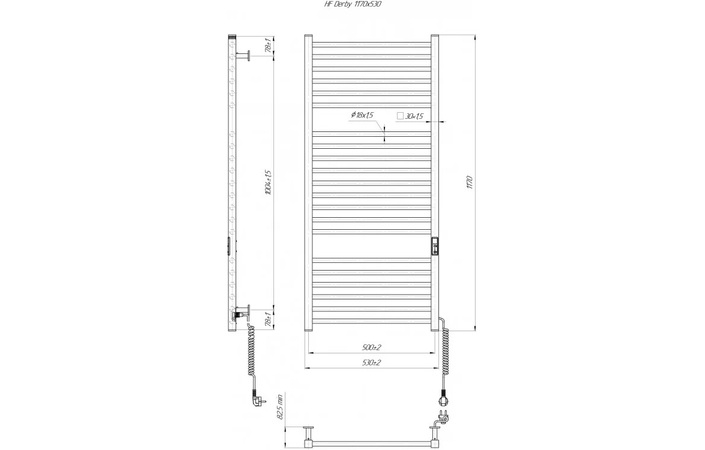 Полотенцесушитель электрический Derby черный 530x1170 Hygge Mario - Зображення 119264307-a8374.jpg