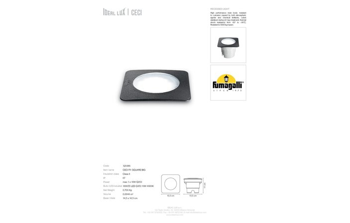 Світильник вуличний CECI PT1 SQUARE BIG (120386), IDEAL LUX - Зображення 120386_SC.jpg