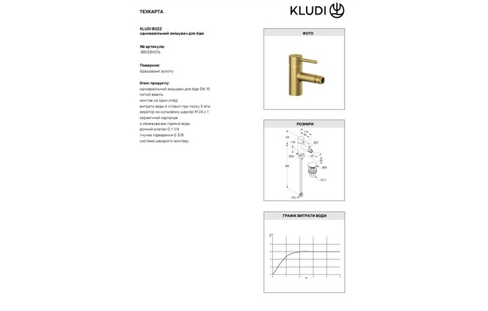 Змішувач для біде DN 15 Bozz 38533N076 Brushed gold Kludi - Зображення 127664679-e20ea.jpg