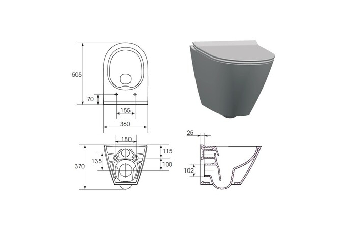 Унітаз підвісний City CleanOn з кришкою Slim дюропласт soft close SZCZ1001681773 Cersanit - Зображення 128397106-f63a5.jpg