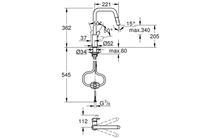 Змішувач для кухні Eurosmart 30619DC0 Grohe - Зображення 129986487-124d9.jpg