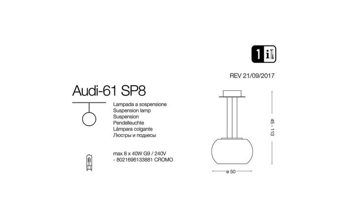 Світильник AUDI-61 SP8 (133881), IDEAL LUX - Зображення 133881-.jpg