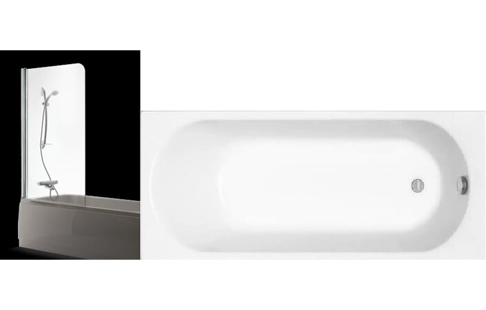 Комплект Ванна акрилова Opal Plus 170x70 Kolo + Шторка для ванни Maja 80 BRASTA - Зображення 137969710-3e80c.jpg