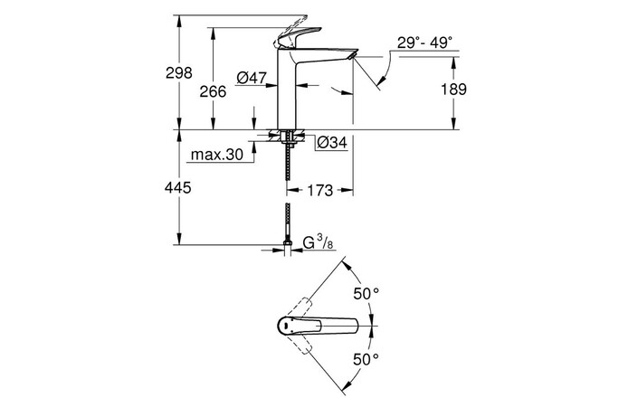 Змішувач для умивальника Eurosmart XL-Size 239712433 Grohe - Зображення 142303465-45f05.jpg