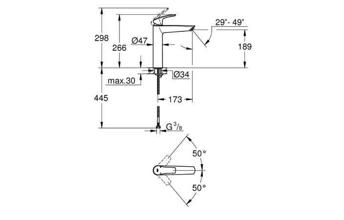 Смеситель для умывальника Eurosmart XL-Size 239712433 Grohe - Зображення 142303465-d00cd.jpg