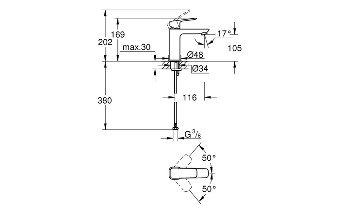 Смеситель для умывальника Cubeo M-Size 1017550000 Grohe - Зображення 154806616-4675d.jpg