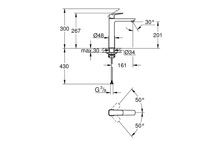 Змішувач для умивальника Cubeo XL-Size 1017290000 Grohe - Зображення 154806617-53338.jpg