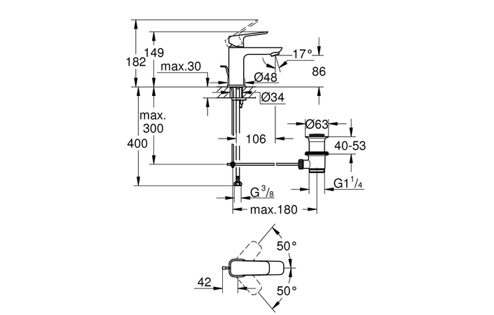 Змішувач для умивальника Cubeo S-Size 1016940000 Grohe - Зображення 154806618-e7495.jpg