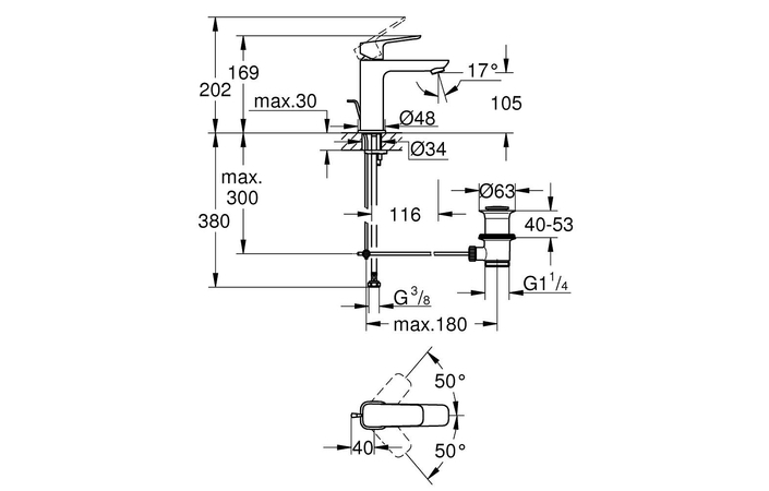 Смеситель для умывальника Cubeo M-Size 1017490000 Grohe - Зображення 154806623-257ff.jpg