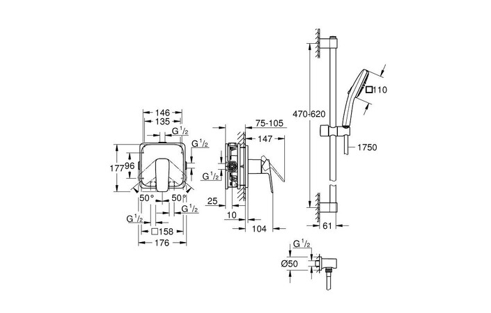 Душова система Cubeo 1053352430 Grohe - Зображення 154806634-543e5.jpg