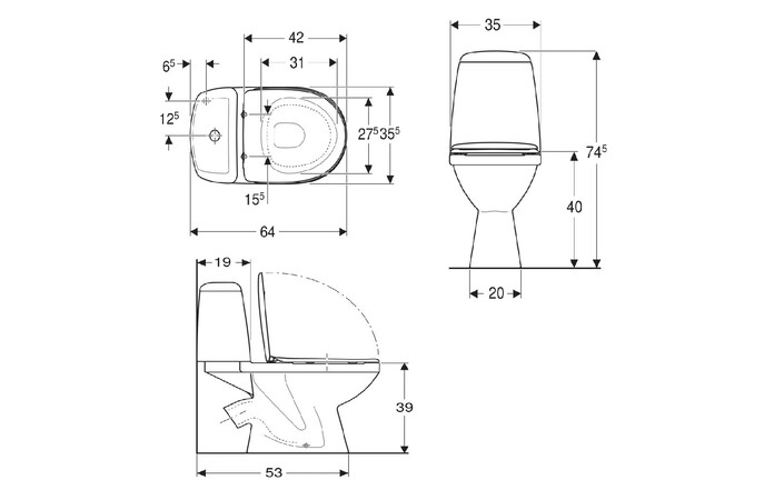 Компакт Solo с крышкой дюропласт soft-close S7923200UA Kolo - Зображення 155142860-6f951.jpg