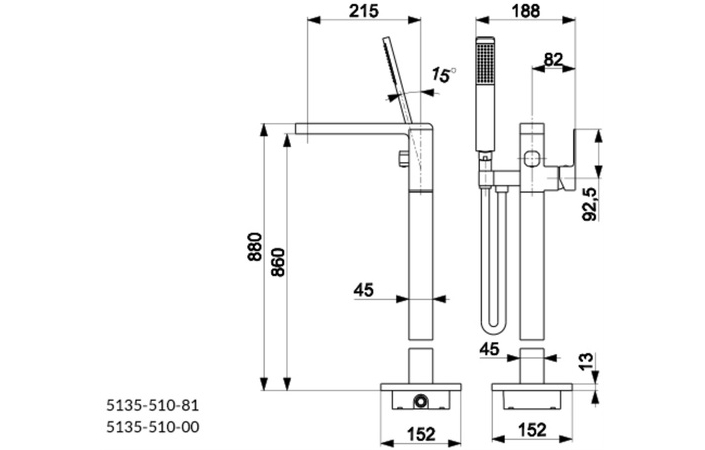 Змішувач для ванни LOGON BLACK 5135-510-81 KFA ARMATURA - Зображення 164707648-2f95f.jpg