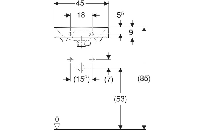 Умивальник 45 Smyle Square 500.222.01.1 Geberit - Зображення 164708037-be113.jpg
