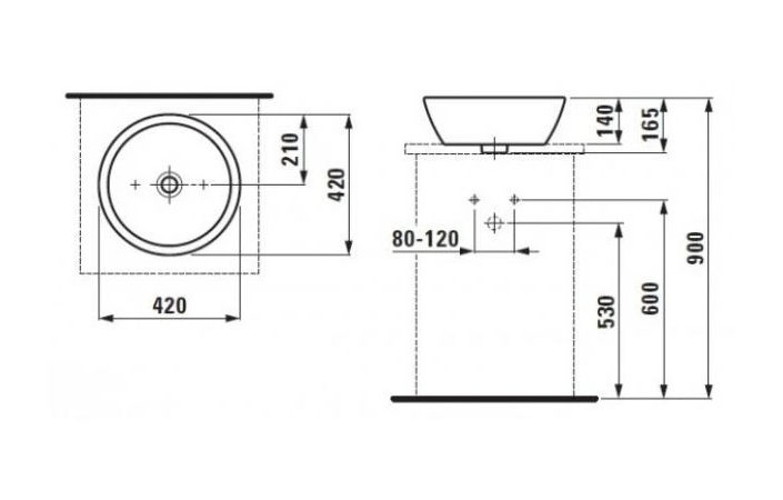 Умывальник BOWL PRO 420 мм H8129620001421 LAUFEN - Зображення 164710699-283f1.jpg