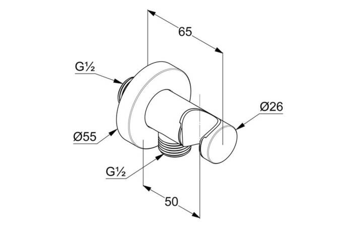Подключение душевого шланга DN 15 A-QA белый 605475300 Kludi - Зображення 164711465-a9eb0.jpg