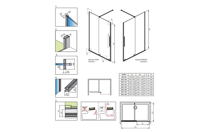 Душові двері Furo Brushed Copper DWJ 130 L RADAWAY - Зображення 164712105-25929.jpg