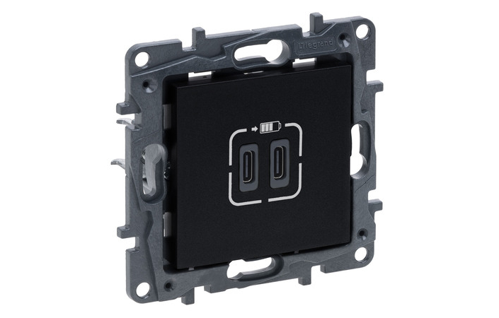 Розетка USB Тип С+C 15 Вт 5В Niloe Step Чорний 863539 Legrand - Зображення 164713120-3e8ad.jpg