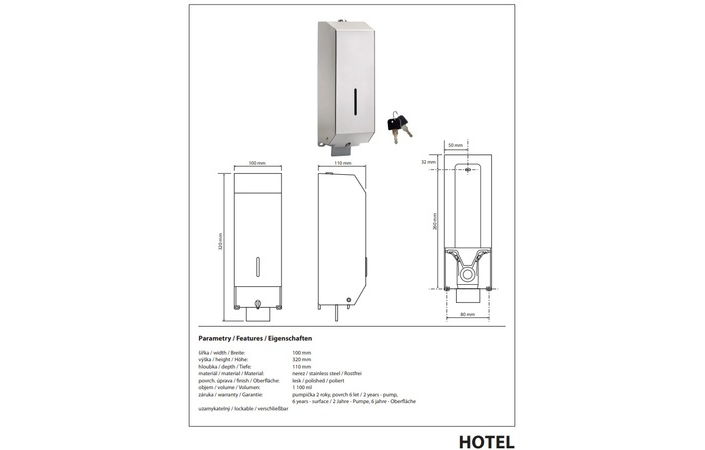 Дозатор для рідкого мила Hotel 105109411 Bemeta - Зображення 164713174-e919c.jpg