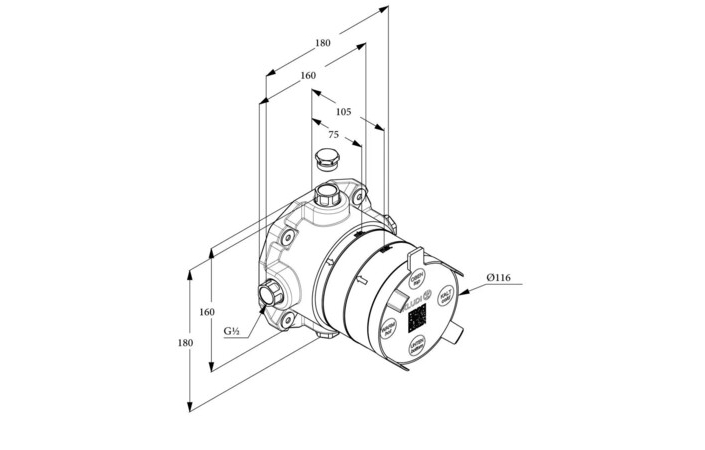 Вбудована універсальна частина змішувача Flexx Boxx 88022 Kludi - Зображення 164715021-c7747.jpg