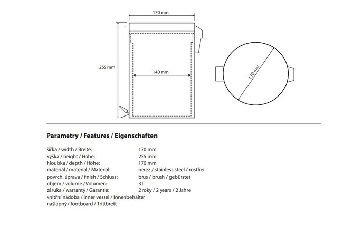 Відро для сміття 3 л Hotel 104315025 Bemeta - Зображення 164715556-b0d01.jpg