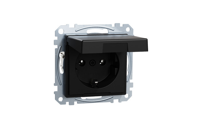 Розетка с заземлением Merten System M Черный (MEG2311-0403), Schneider Electric - Зображення 164715660-c7b31.jpg