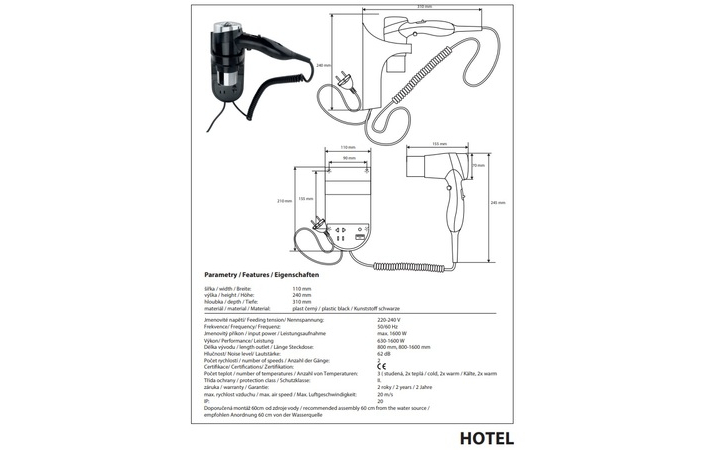 Фен з тримачем 1600 W Hotel 945533158 Bemeta - Зображення 164716029-d8d68.jpg