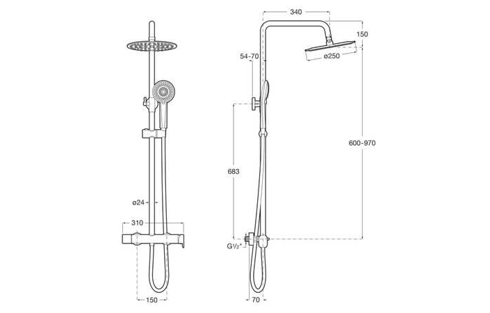 Душевая система Vega Plus A5A9A6EC00 Roca - Зображення 164716136-a27c9.jpg
