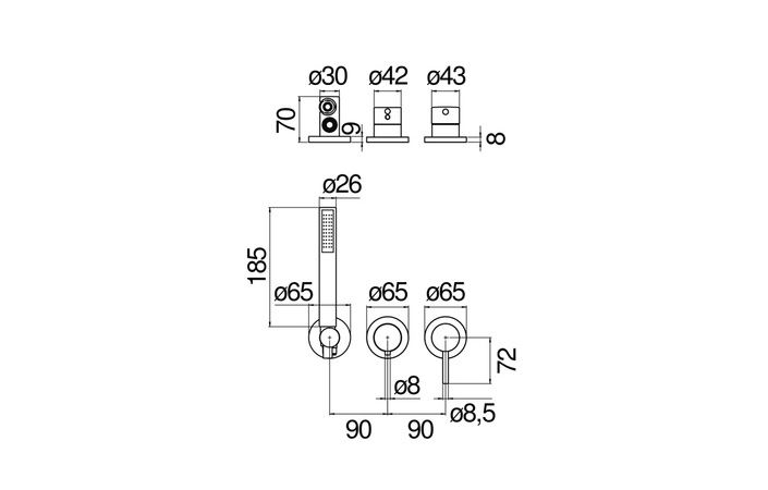 Змішувач для ванни Live Miele Spazzolato PVD WESK100-1TCGP Nobili - Зображення 164716945-c017f.jpg