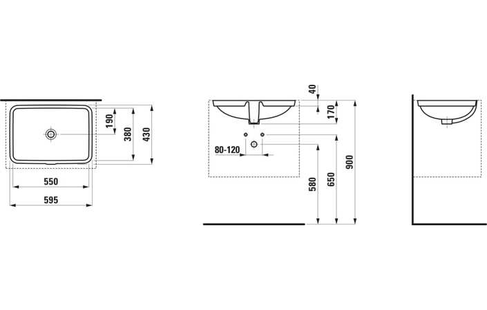 Умивальник Laufen Pro S 550 мм H8119630001091 LAUFEN - Зображення 164718588-7db0b.jpg