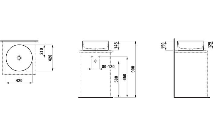 Умивальник BOWL 420 мм H8129420001121 LAUFEN - Зображення 164719067-d8b42.jpg