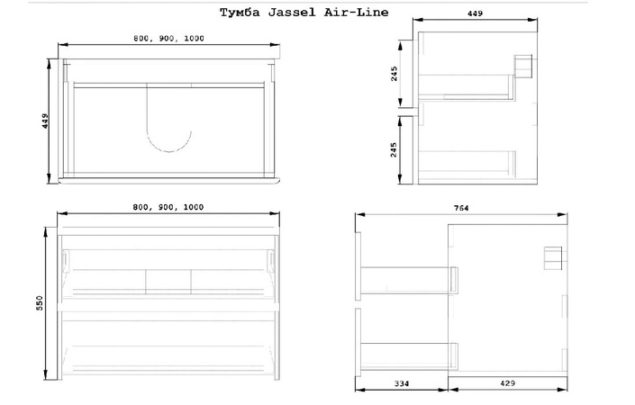 Шафка під умивальник Jassel капучіно 1000 Air-Line - Зображення 164719221-589cf.jpg