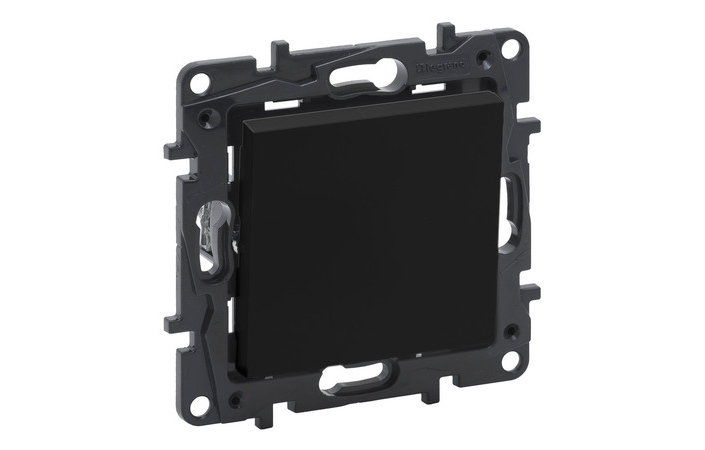 Выключатель 1-клавишный автоматические клеммы 10А Niloe Step Черный 863501 Legrand - Зображення 164722942-9839c.jpg