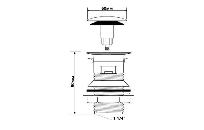 Донний клапан Click-Clack хром CWU60-CB McAlpine - Зображення 164726708-bdae2.jpg