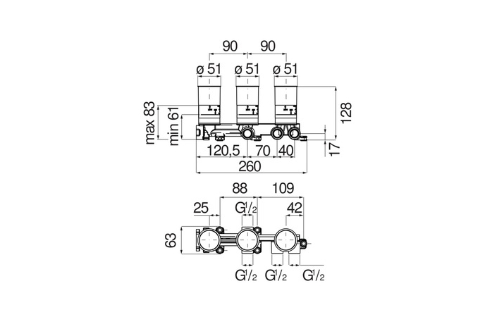 Вбудована частина змішувача WE81200-T Nobili - Зображення 164730700-d0dbe.jpg
