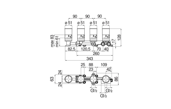 Вбудована частина змішувача WE81201-T Nobili - Зображення 164730701-8c52f.jpg