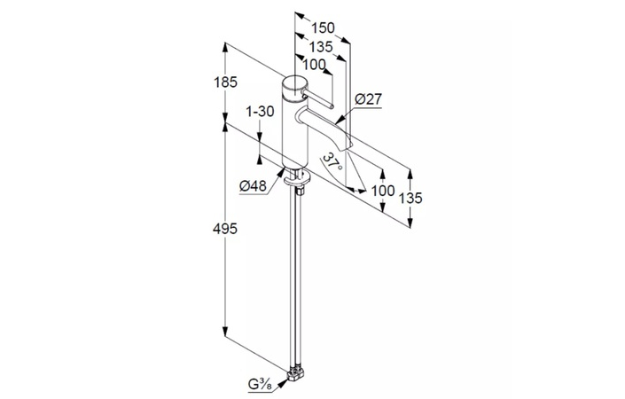 Змішувач для умивальника Bozz New 100 золотий брашований 38282N076 Kludi - Зображення 164730706-96b9c.jpg