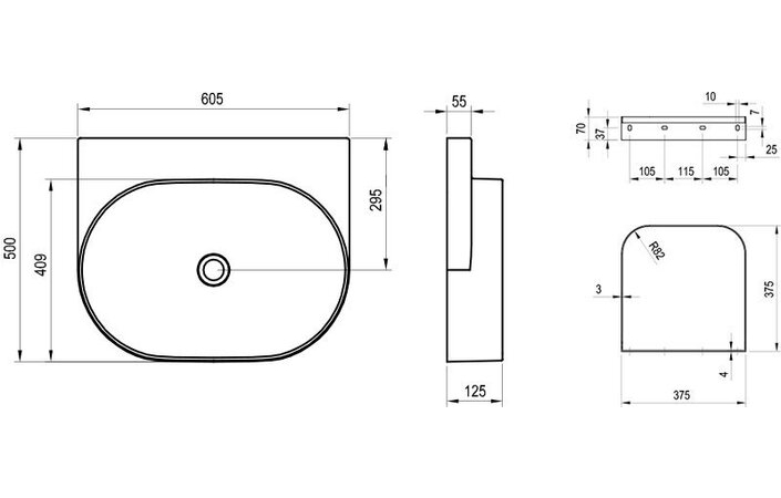 Умивальник Yard 600 білий XJX01060000 RAVAK - Зображення 164730840-8c754.jpg