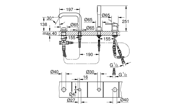 Змішувач для ванни Essence 25251KF1 Black Grohe - Зображення 164730915-d5793.jpg