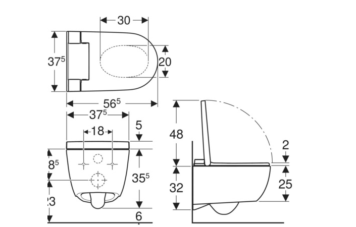 Унитаз-биде подвесной AquaClean Alba 146.350.01.1 белый Geberit - Зображення 164731016-c2eb4.jpg