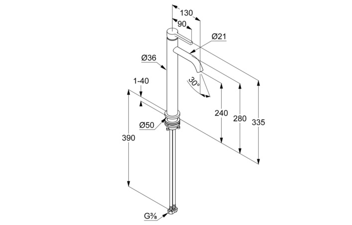 Змішувач для умивальника Nova Fonte 240 чорний matt 202983915 Kludi - Зображення 164732258-1ebd3.jpg