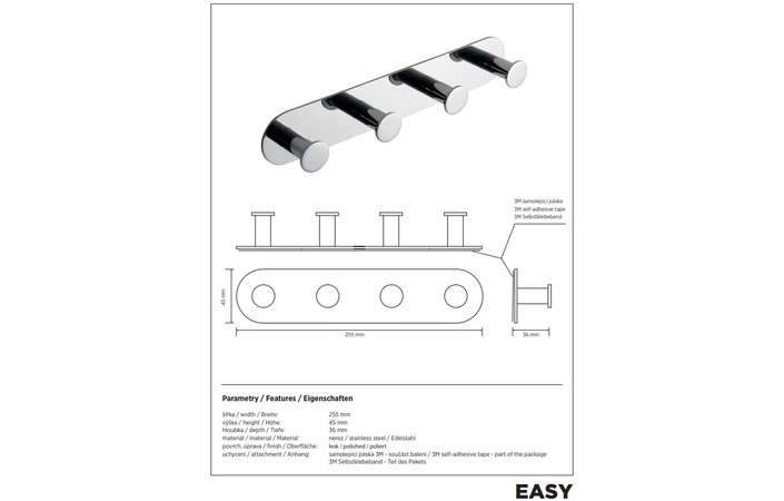 Вішак з чотирма гачками Easy 163106391 Bemeta - Зображення 164732311-d6310.jpg