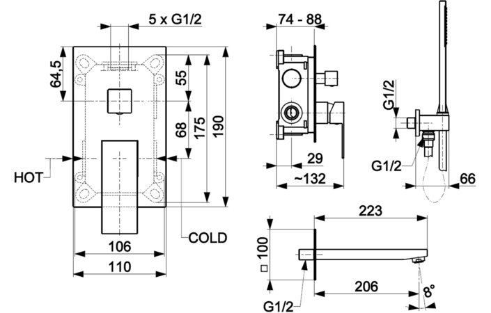 Смеситель для ванны Logon Black 5139-401-81 KFA ARMATURA - Зображення 164732843-597d9.jpg