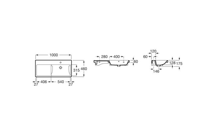 Умивальник Gap RH 1000x460 A3270ME004 Roca - Зображення 164738722-69af6.jpg