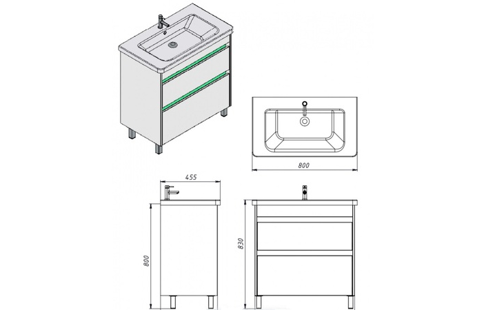 Шкафчик с умывальником Luton Lt-80 белый Juventa - Зображення 164742762-f1225.jpg