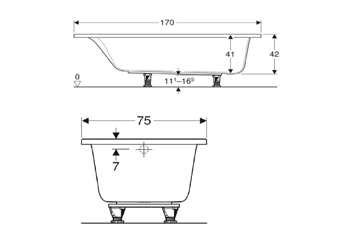 Ванна прямокутна з ніжками Selnova Square 170x75 554.385.01.1 Geberit - Зображення 164743657-b4873.jpg