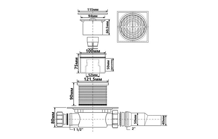 Душовий трап HCFG3 McAlpine - Зображення 164743992-34e46.jpg