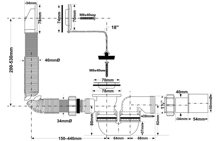 Сифон для ванни HC30-EX McAlpine - Зображення 164744069-4f106.jpg