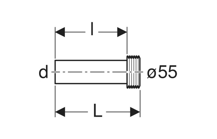 Патрубок удлинительный 152.434.16.1 Geberit - Зображення 164744385-b53b3.jpg