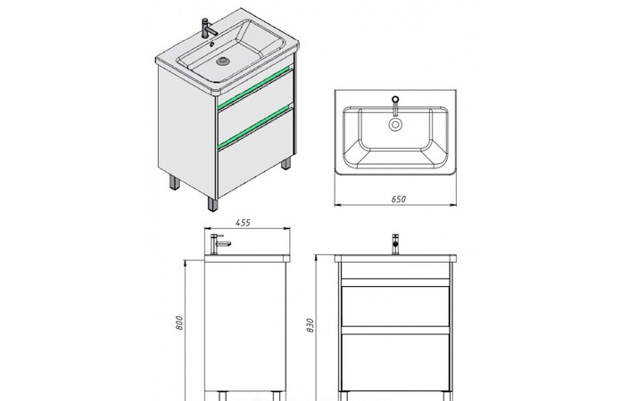 Шафка з умивальником Luton Lt-65 дуб вотан Juventa - Зображення 164747810-c621e.jpg